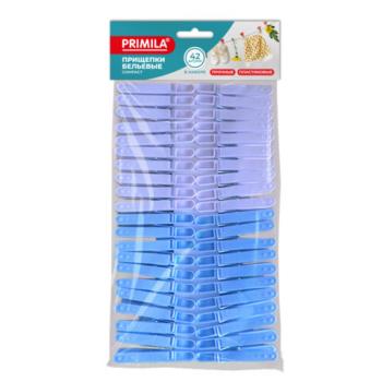 Прищепки бельевые 6,8 см, КОМПЛЕКТ 42 штуки, пластик, ассорти, PRIMILA COMPACT, 700521 - Премиум Сервис