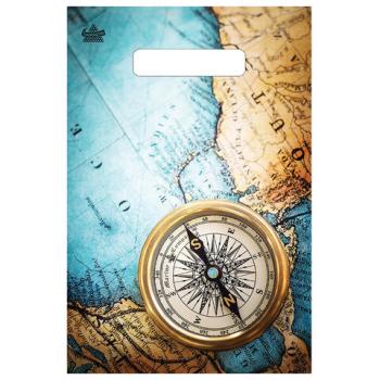 Пакет с вырубной ручкой ПВД, 30х20см, "Компас", 30мкм, ШК7965, н00242809 - Премиум Сервис