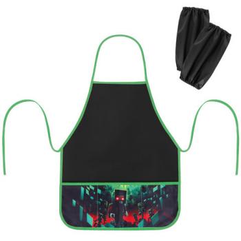 Фартук с нарукавниками для уроков труда BRAUBERG, 3 кармана, 46x54 см, Night warrior, 273640 - Премиум Сервис