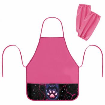 Фартук с нарукавниками для уроков труда BRAUBERG, 3 кармана, 46x54 см, Pink lava, 273641 - Премиум Сервис