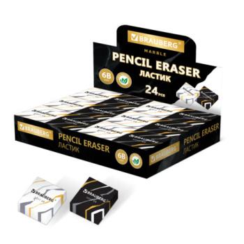 Ластик BRAUBERG MARBLE, 34х34х11 мм, квадратный, ассорти, 272726 - Премиум Сервис