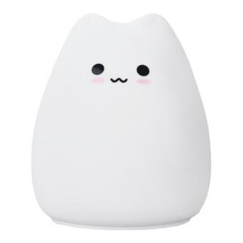 Ночник силиконовый LED "Котик" 90x89x102 мм, белый свет/RGB, таймер, USB, аккумулятор 400 мАч, DASWERK, 238935 - Премиум Сервис