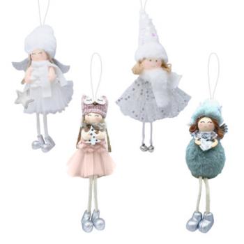 Украшение елочное, "Девочка", 19 см, полиэстер, ассорти 4 дизайна, ЗОЛОТАЯ СКАЗКА, 592606 - Премиум Сервис