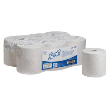 Полотенца бумажные рулонные KIMBERLY-CLARK Scott, КОМПЛЕКТ 6шт, 350м, белые, арт. 6691 - Премиум Сервис