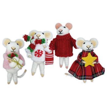 Украшение ёлочное (1шт) "Мышка", 6х5х13 см, фетр, хлопок, ассорти 4 дизайна, ЗОЛОТАЯ СКАЗКА, 592422 - Премиум Сервис
