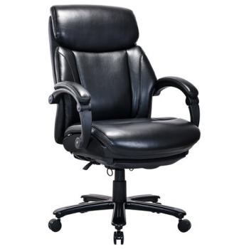 Кресло HAWASAN "Voyager HD-010", НАГРУЗКА до 180 кг, подножка, экокожа, черное, 532971 - Премиум Сервис