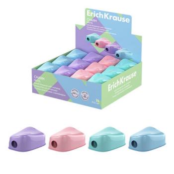 Точилка ERICH KRAUSE Charm Pastel, с контейнером, пластиковая, корпус ассорти, 60031 - Премиум Сервис