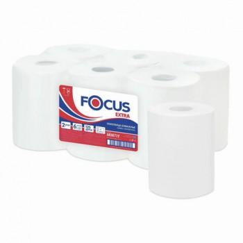 Полотенца бумажные с центральной вытяжкой 125 м FOCUS (Система М2) Jumbo, 2-слойные, белые, КОМПЛЕКТ 6 рулонов, 5036772 - Премиум Сервис