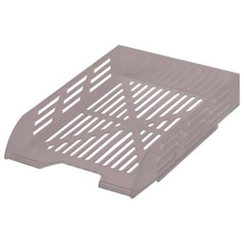 Лоток горизонтальный для бумаг BRAUBERG ECO, 330х245х65 мм, сетчатый, дымчатый, 239012 - Премиум Сервис