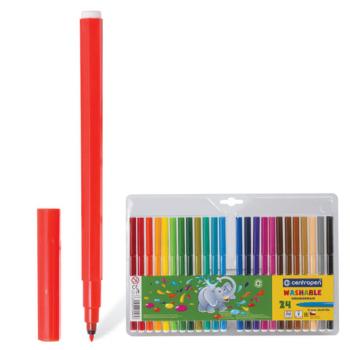 Фломастеры 24 ЦВЕТА CENTROPEN "Washable", смываемые, вентилируемый колпачок, 7790/24TP, 777902485 - Премиум Сервис