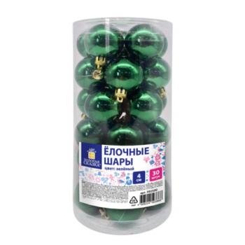 Шары ёлочные 30 шт, 4 см, "Solid Color", пластик, ЗЕЛЕНЫЕ, глянец, ЗОЛОТАЯ СКАЗКА, 592500 - Премиум Сервис