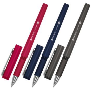 Ручка шариковая с грипом BRAUBERG "VIVID", СИНЯЯ, узел 0,7 мм, линия 0,35 мм, 144396 - Премиум Сервис