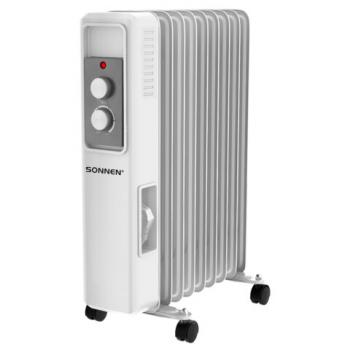 Обогреватель масляный SONNEN DFS-9E, 2000 Вт, механическое управление, 3 режима, 9 секций, белый, 457780 - Премиум Сервис