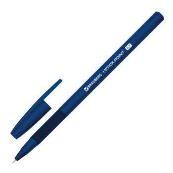 Ручка шариковая с грипом BRAUBERG "i-STICK DEEP BLUE", СИНЯЯ, пишущий узел 0,7 мм, линия письма 0,35 мм, 144385 - Премиум Сервис