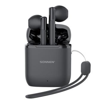 Наушники беспроводные TWS вкладыши с микрофоном, SONNEN EP-BH10B, bluetooth 5.3, черные, 514122 - Премиум Сервис