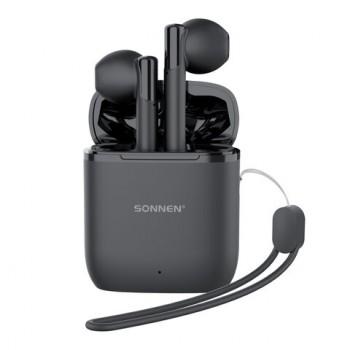 Наушники беспроводные TWS вкладыши с микрофоном, SONNEN EP-BH10B, bluetooth 5.3, черные, 514122 - Премиум Сервис