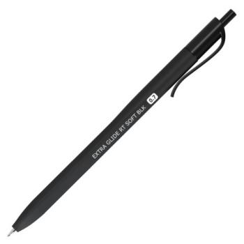 Ручка шариковая масляная автоматическая BRAUBERG "Extra Glide RT SOFT BLK", СИНЯЯ, игольчатый наконечник 0,7 мм, линия 0,5 мм, 144261 - Премиум Сервис