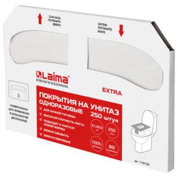 Покрытия на унитаз PREMIUM 1/2 сложения LAIMA (Система V1), 18 г/м2, КОМПЛЕКТ 250 шт., 37 х 42,5 см, 116730 - Премиум Сервис