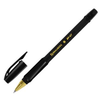 Ручка шариковая BRAUBERG "BP-GT GLD BLACK", ЧЕРНАЯ, корпус тонированный, пишущий узел 0,7 мм, линия письма 0,35 мм, 144507 - Премиум Сервис
