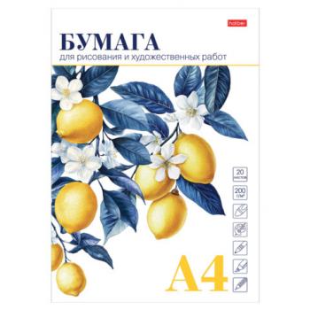 Папка для рисования А4, 20 л., 220 г/м2, HATBER, 210х297 мм, "Ветка лимона", 090296, 20Бр4тA_33457 - Премиум Сервис