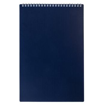 Блокнот БОЛЬШОЙ ФОРМАТ А4, 80 л., гребень, обложка пластик "VELVET", клетка, HATBER, синий, 081279, 80Б4В1гр_01609 - Премиум Сервис