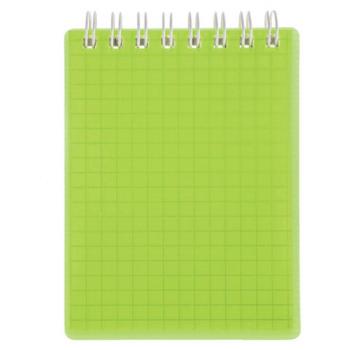 Блокнот МАЛЫЙ ФОРМАТ А7, 80 л., гребень, обложка пластик, клетка, HATBER, "LINE NEON", зеленый, 081518, 80Б7В1гр_03034 - Премиум Сервис