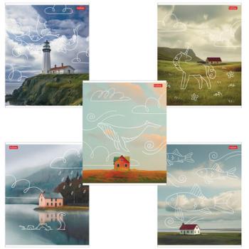 Тетрадь обложка пластик, А5, 48 л., скоба, клетка, HATBER, "Во сне и наяву" (микс), 087648, 48Т5В1пл - Премиум Сервис