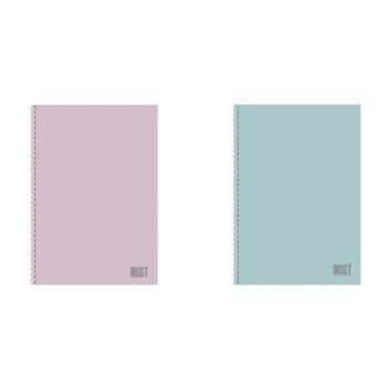 Тетрадь А4 80 л,. HATBER, гребень, клетка, Soft-touch ламинация, "Mist" (микс в спайке), 090095, 80Т4лВ1гр - Премиум Сервис
