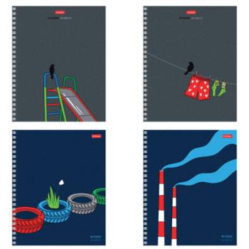 Тетрадь А5 48 л., HATBER гребень, клетка, выборочный лак, "За окном" (микс в спайке), 089025, 48Т5вмВ1гр - Премиум Сервис