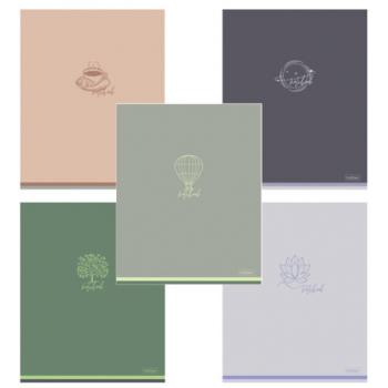 Тетрадь А5 48 л., HATBER скоба, клетка, Soft-touch ламинация, "Лаконично" (микс в спайке), 090520, 48Т5лВ1 - Премиум Сервис