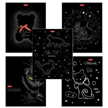 Тетрадь А5 48 л., HATBER скоба, клетка, матовая ламинация, 3D-фольга, "Кошки-мишки" (микс), 087356, 48Т5лофВ1 - Премиум Сервис