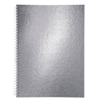 Тетрадь бумвинил А4 96 л., гребень, офсет №1, клетка, "СЕРЕБРО Metallic", HATBER, 077198, 96Т4бвВ1гр - Премиум Сервис
