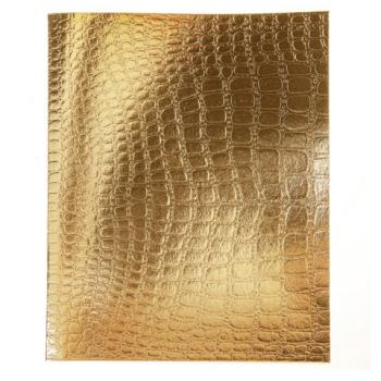 Тетрадь бумвинил А5 48 л., скоба, офсет №1, клетка, с полями, "ЗОЛОТО Metallic", CROCO, HATBER, 065833, 48Т5бвВ1 - Премиум Сервис