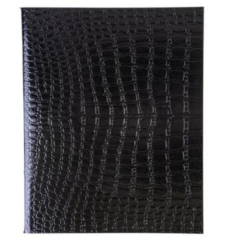 Тетрадь бумвинил А5 48 л., скоба, офсет №1, клетка, с полями, "ЧЕРНАЯ Metallic", CROCO, HATBER, 072232, 48Т5бвВ1 - Премиум Сервис