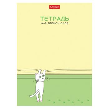 Тетрадь-словарь для записи иностранных слов А6 24 л., скоба, линия, HATBER, "Умный котик", 090006, 24Т6В5_29740 - Премиум Сервис