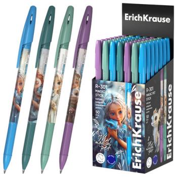 Ручка шариковая ERICH KRAUSE R-301 Stick "Magic Pet", СИНЯЯ, корпус ассорти, линия 0,35 мм, 63071 - Премиум Сервис