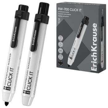 Маркер стираемый для белой доски автоматический ERICH KRAUSE RW-700 "Click it", ЧЕРНЫЙ, 2 мм, 60830 - Премиум Сервис