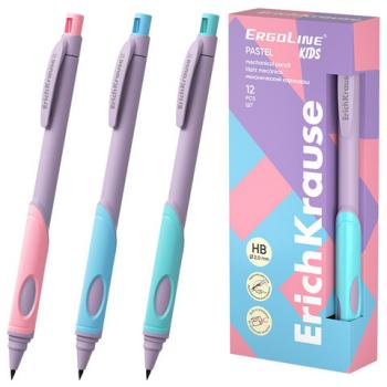 Карандаш механический 2 мм ERICH KRAUSE "ErgoLine Kids Pastel", HB, с точилкой, ассорти, 63833 - Премиум Сервис