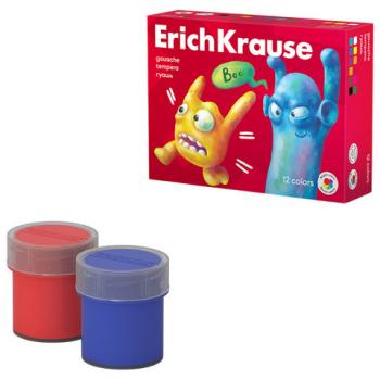 Гуашь ERICH KRAUSE "Jolly friends" 12 цветов по 20 мл, картонная упаковка, 61415 - Премиум Сервис