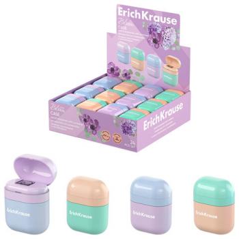 Точилка ERICH KRAUSE "Case Pastel Bloom" с контейнером, пластиковая, корпус ассорти, 60039 - Премиум Сервис