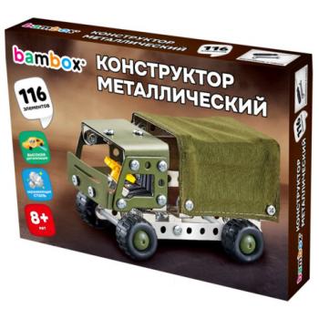 Конструктор металлический "Военный грузовик", с подвижными деталями, 116 элементов, BAMBOX, 666362 - Премиум Сервис