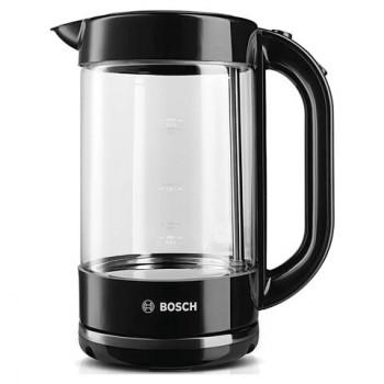 Чайник BOSCH TWK70B03, 1,7 л, 2400 Вт, закрытый нагревательный элемент, стекло, черны - Премиум Сервис