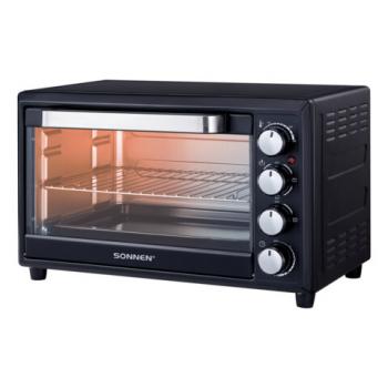 Мини-печь электрическая SONNEN EO-HL33, 1800 Вт, 33 л, 3 режима нагрева, таймер, механическое управление, черная, 458305 - Премиум Сервис