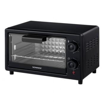 Мини-печь электрическая SONNEN EO-1001, 800 Вт, 10 л, таймер, нагрев до 230 C, черная, 458308 - Премиум Сервис