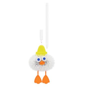 Ручка с пушистой подвеской шариковая FUNSTER "FLUFFY DUCK", СИНЯЯ, ассорти, пишущий узел 0,7 мм, 144525 - Премиум Сервис