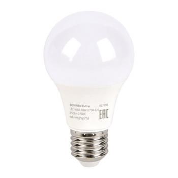 Лампа светодиодная SONNEN EXTRA, 10 (85) Вт, Е27, груша, теплый белый, 30000 ч, LED A60-10W-2700-Е27, 457891 - Премиум Сервис