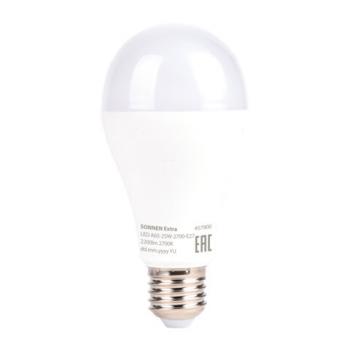 Лампа светодиодная SONNEN EXTRA, 25 (200) Вт, Е27, груша, теплый белый, 30000 часов, LED A65-25W-2700-Е27, 457900 - Премиум Сервис