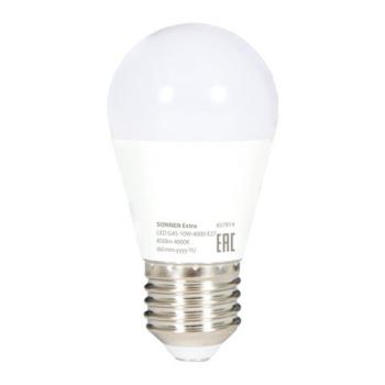 Лампа светодиодная SONNEN EXTRA, 10 (85) Вт, E27, шар, нейтральный белый, 30000 ч, LED G45-10W-4000-Е27, 457914 - Премиум Сервис