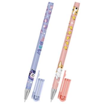 Ручка шариковая с принтом FUNSTER STICK "CUTE ANIMALS", СИНЯЯ, SOFT TOUCH покрытие, узел 0,7 мм, линия письма 0,35 мм, 144387 - Премиум Сервис