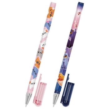 Ручка шариковая с принтом FUNSTER STICK "FAT CATS", СИНЯЯ, SOFT TOUCH покрытие, узел 0,7 мм, линия 0,35 мм, 144389 - Премиум Сервис